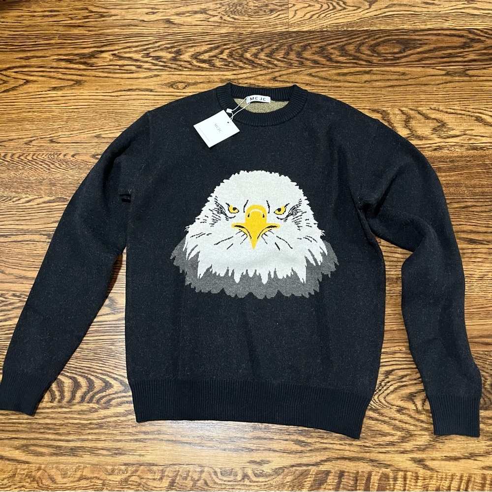 NWT! Men's Black Eagle Sweater